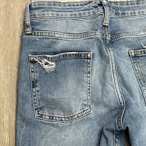 ZARA Women's Slim Boyfriend crop Jeans with Embroidery(Blue, US 4, EUR 36) - Picture 11 of 11